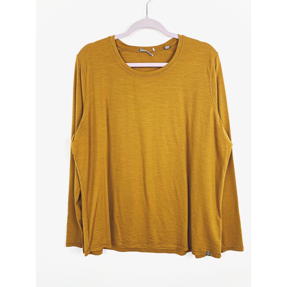 Tasc Performance Mustard Bamboo Merino Wool Long Sleeve Top